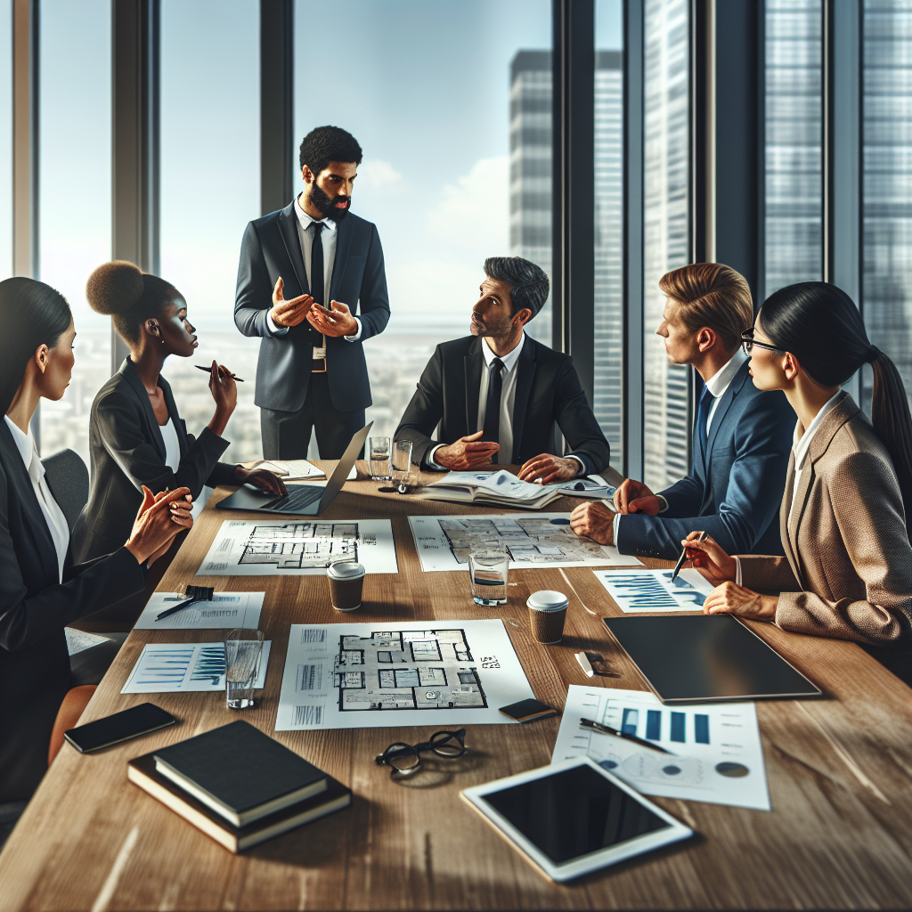 Realistic stock image of a property sale meeting.